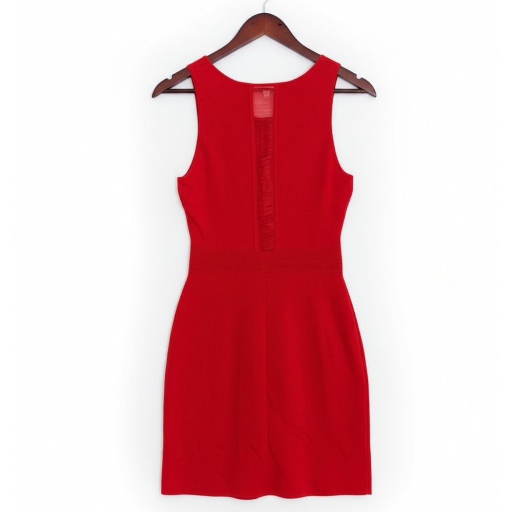 Sandro Paris Red Sleeveless Fit and Flare Knit Dress Open Back Detail‎ Size 2 - Picture 5 of 8